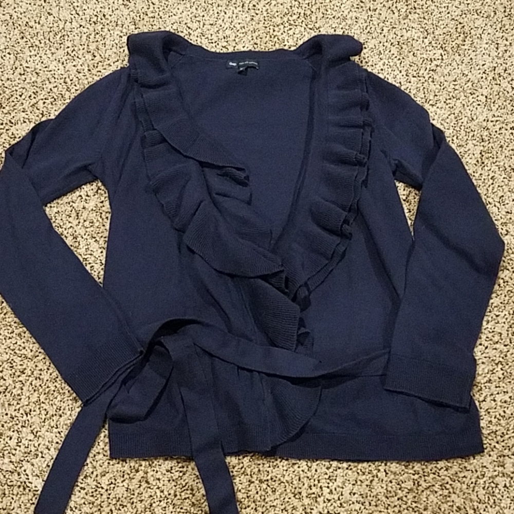 Gap sweater navy color tie belt